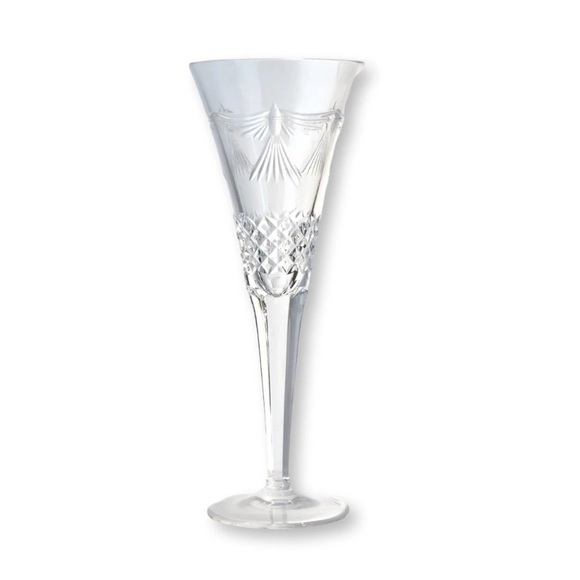 Waterford Crystal Millennium Collection Peace Dove Champagne Flutes -Pair